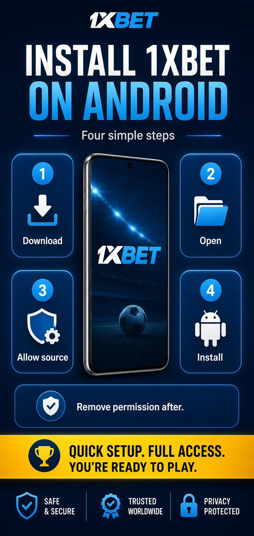 Installing 1xBet APK on Android step by step